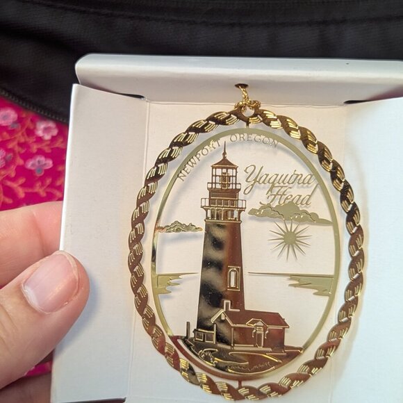 NWT Ornament Yaquina Lighthouse Christmas Tree Holiday Decoration Newport Oregon - Picture 3 of 8